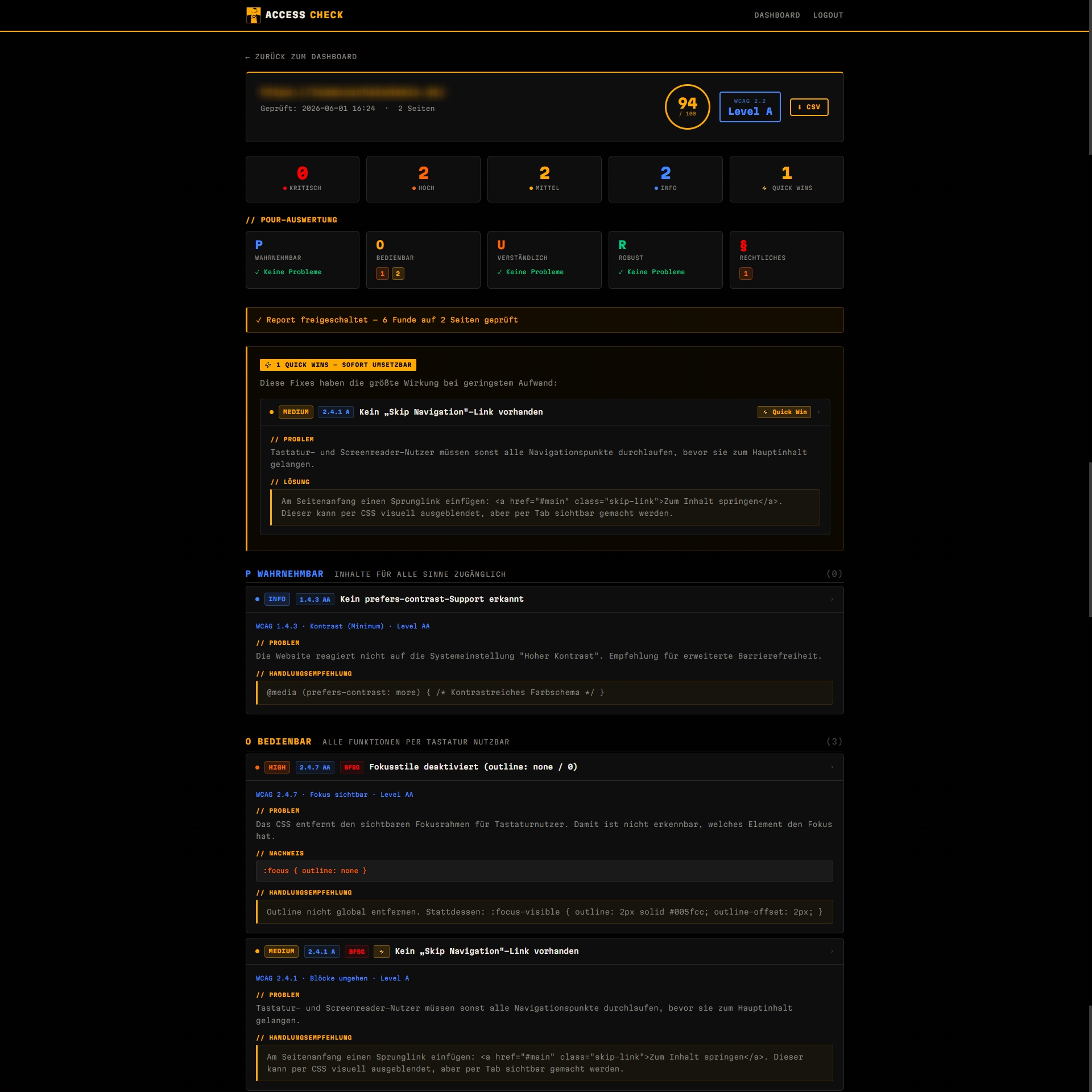 Website Accessibility checken